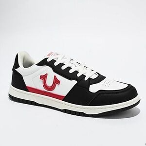 True Religion Arthur Black, White, & Red Shoes Size 11W  New